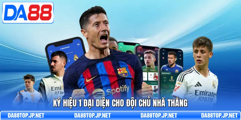 Ký hiệu 1 đại diện cho đội chủ nhà thắng